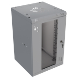 Rack Cabinet 10" 9U, 300mm, Glass Door, Grey
