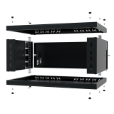 Rack Cabinet 19" 4U, 350mm, Metal Door, Black