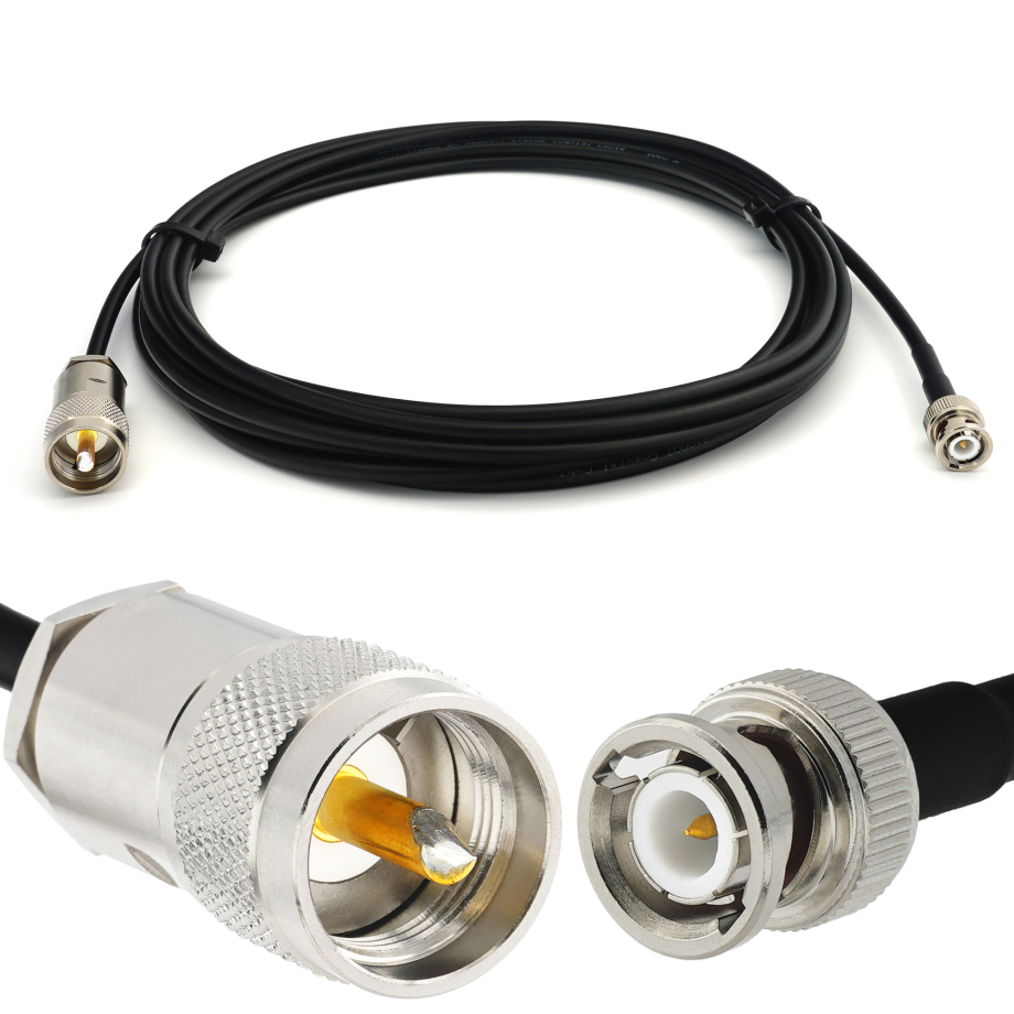 BNC Male to PL259 12m UHF RG58/U Coaxial Cable