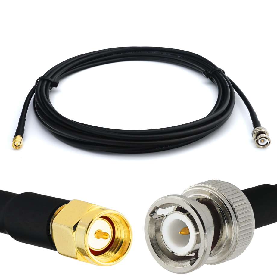 BNC Male to SMA Male 12m RG58/U Coaxial Cable