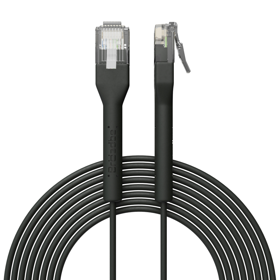Broadbe Slim Patch Cable 5G Black 0.3m 12-pack