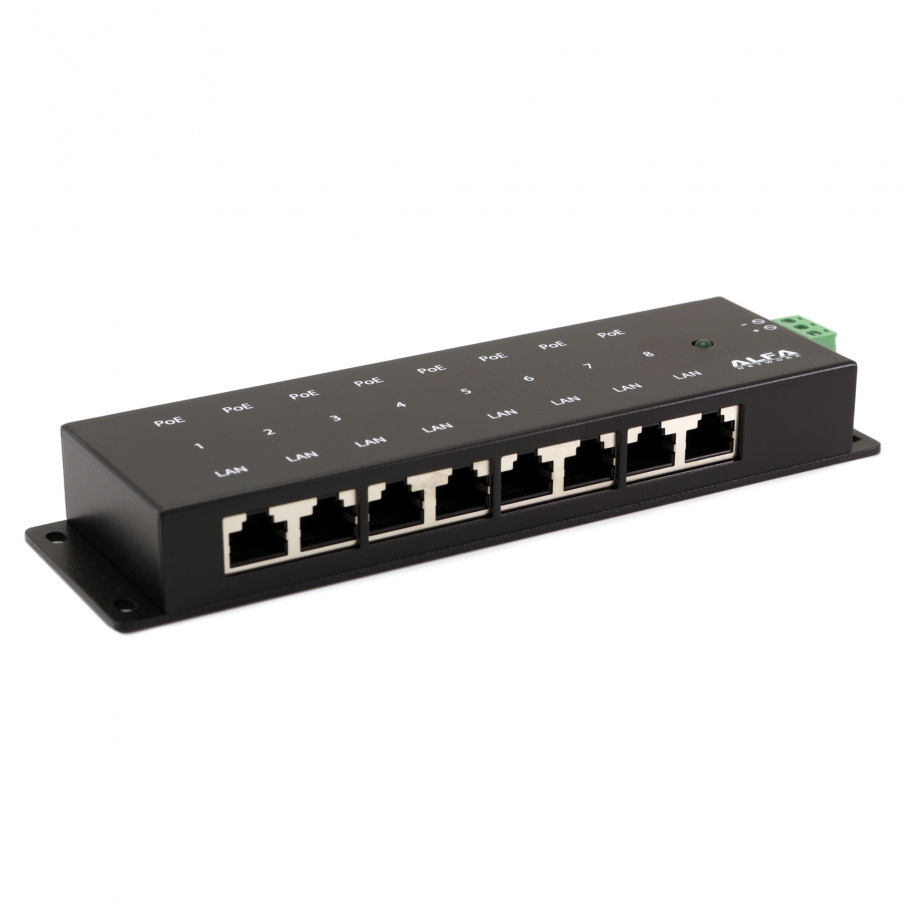 Alfa 8-Port Passive PoE Injector Gigabit