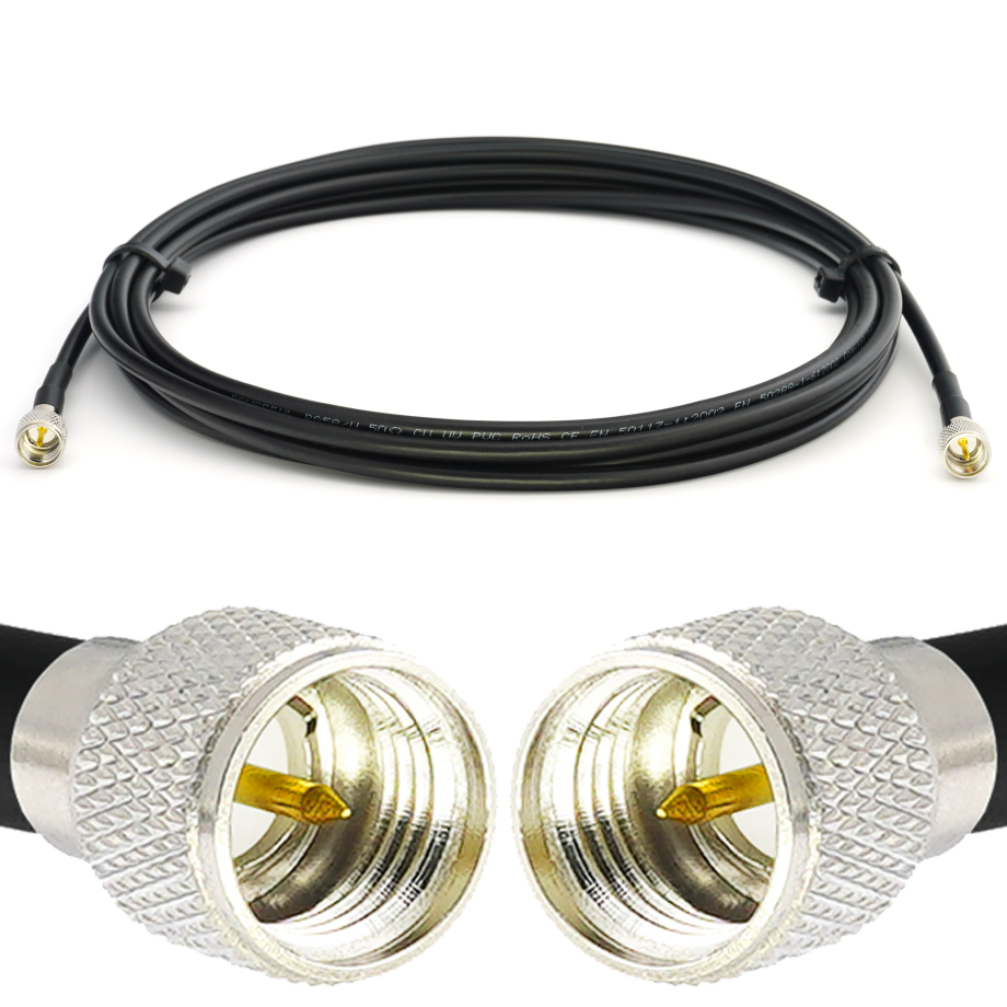 Mini UHF Male to Mini UHF Male 20m RG58/U Coaxial Cable