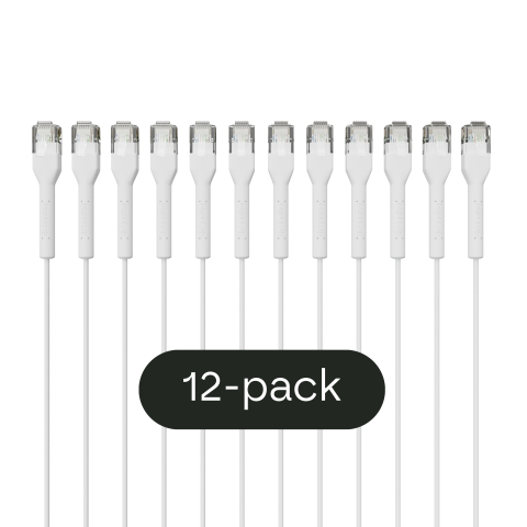 Broadbe Slim Patch Cable 5G White 1m 12-pack