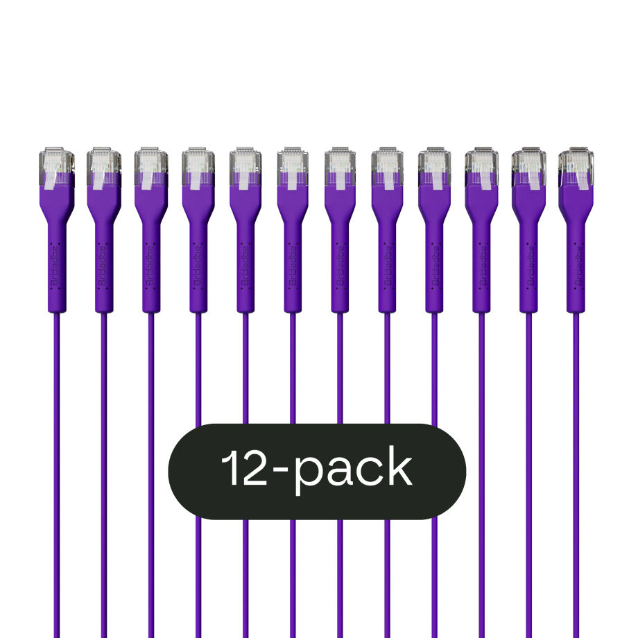 Broadbe Slim Patch Cable 5G Purple 0.1m 12-pack