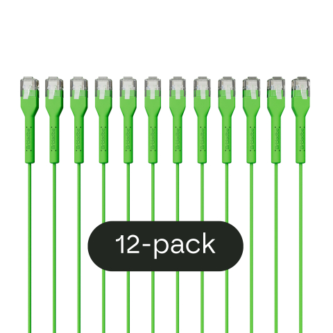 Broadbe Slim Patch Cable 5G Green 0.1m 12-pack