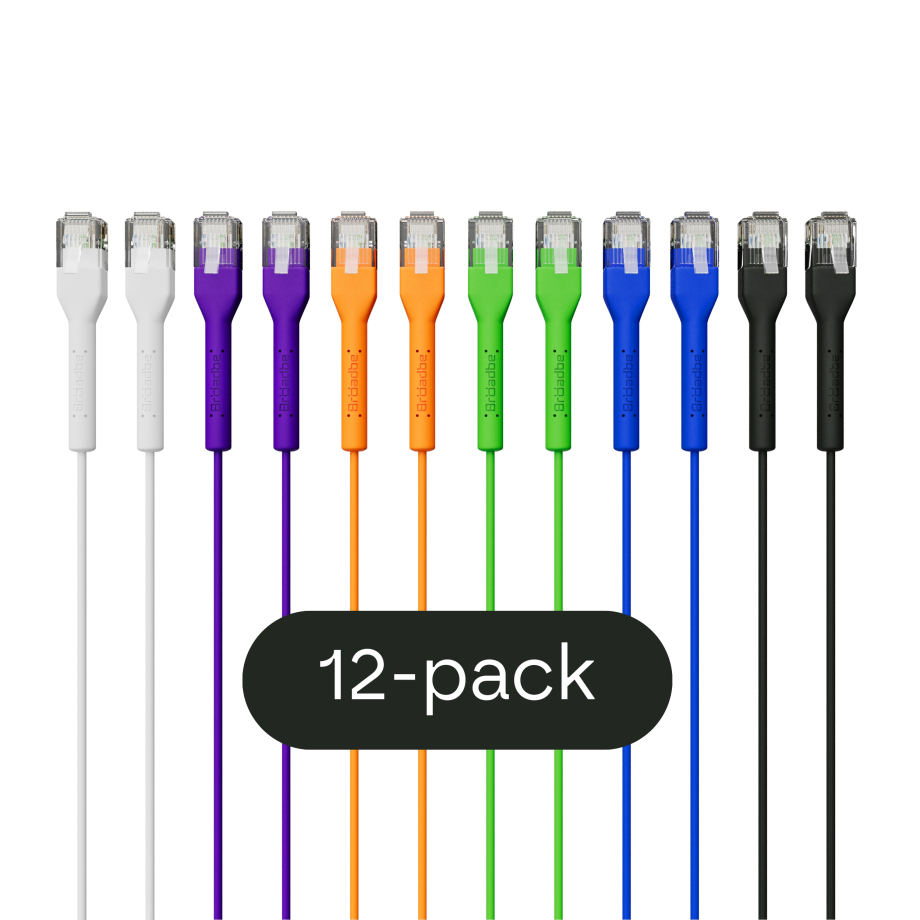 Broadbe Slim Patch Cable 5G Multicolor 0.3m 12-pack