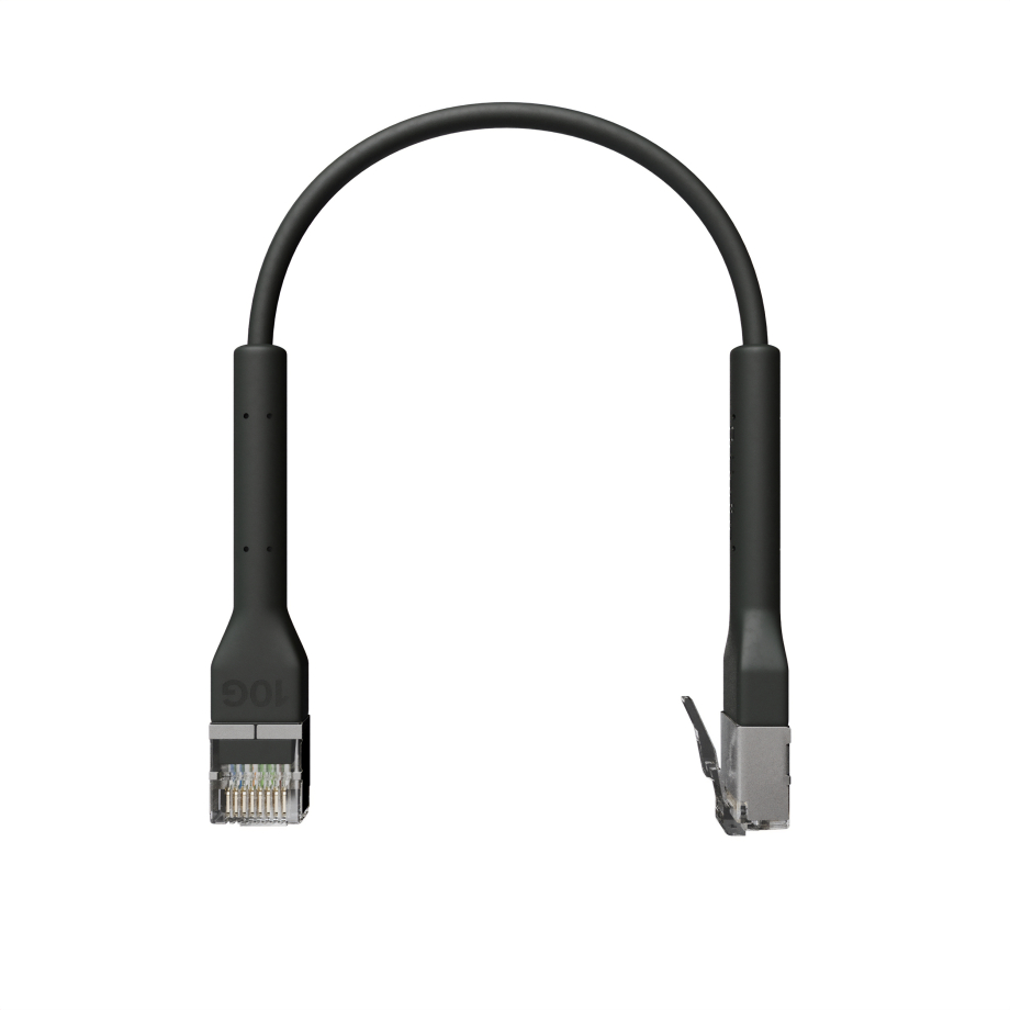 Broadbe Slim Patch Cable 10G Black 0.1m 12-pack