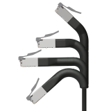 Broadbe Slim Patch Cable 10G Black 1m 12-pack