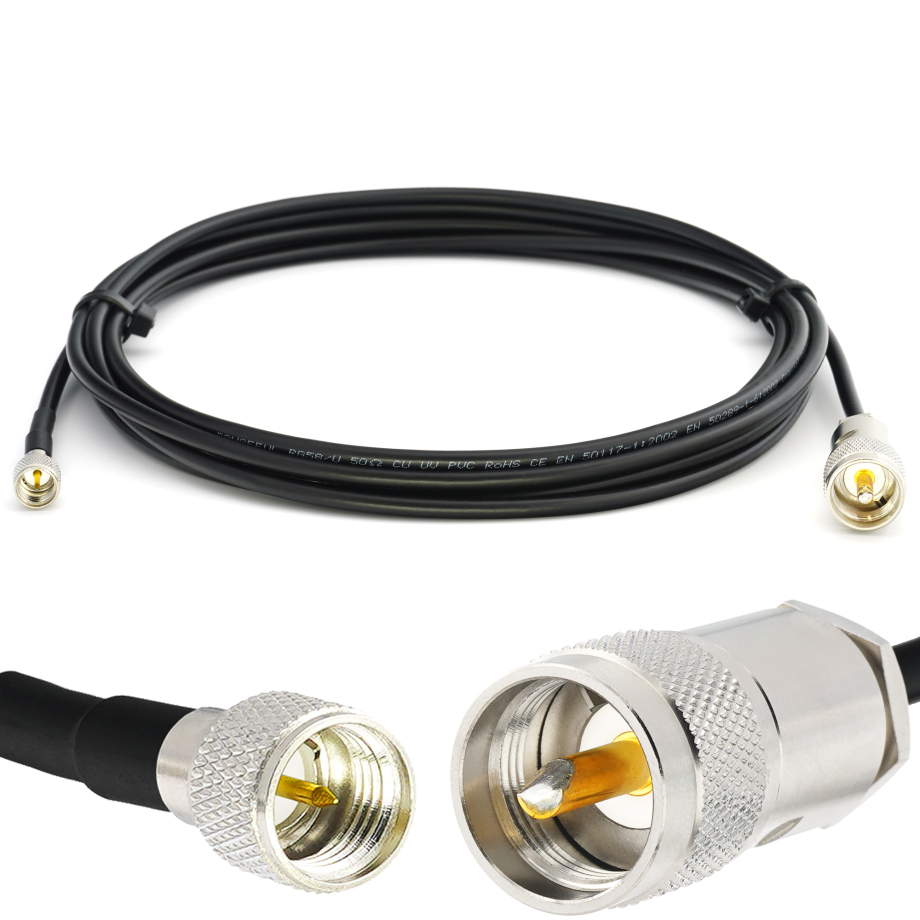 Mini UHF Male to PL259 UHF 10m RG58/U Coaxial Cable