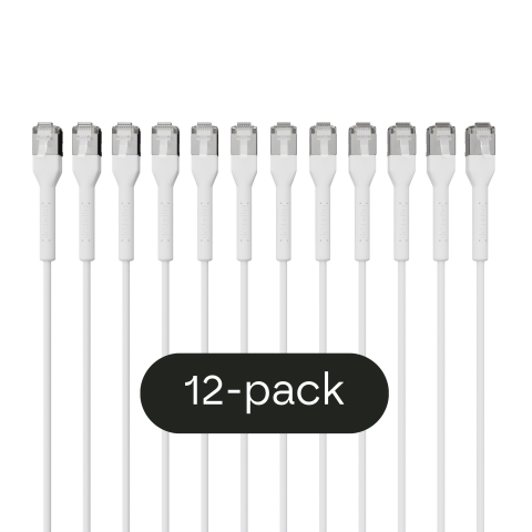 Broadbe Slim Patch Cable 10G White 0.3m 12-pack