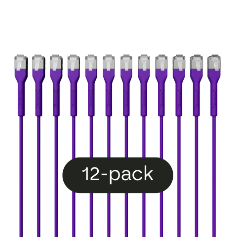 Broadbe Slim Patch Cable 10G Purple 0.3m 12-pack