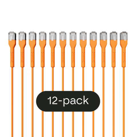 Broadbe Slim Patch Cable 10G Orange 0.3m 12-pack