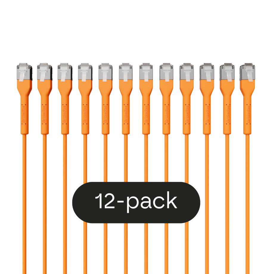 Broadbe Slim Patch Cable 10G Orange 1m 12-pack