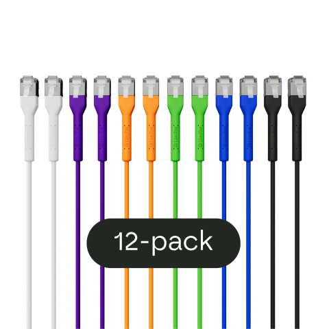 Broadbe Slim Patch Cable 10G Multicolor 0.1m 12-pack