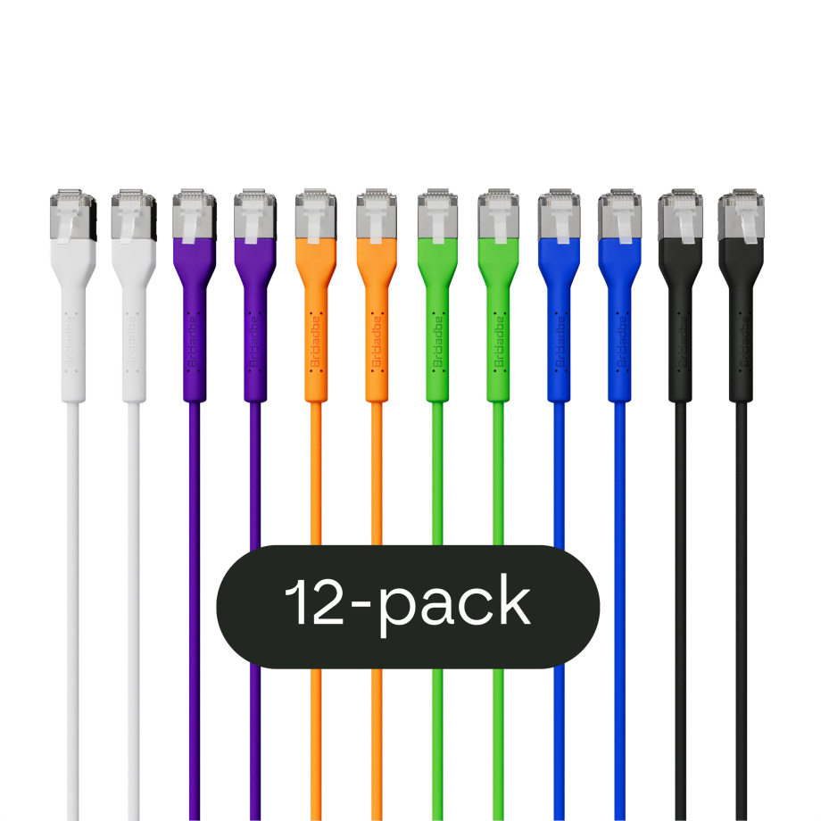 Broadbe Slim Patch Cable 10G Multicolor 0.3m 12-pack