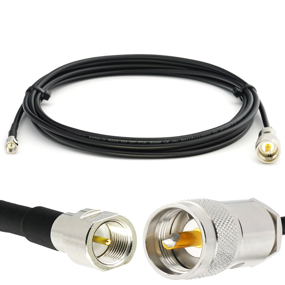 FME Male to PL259 UHF 12m RG58/U Coaxial Cable