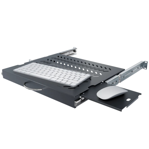 Keyboard and Mouse Shelf 19" 1U, 350mm, Black