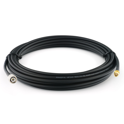 TNC Male to SMA Male 20m Coaxial Cable — HF240 (LMR240 equivalent)